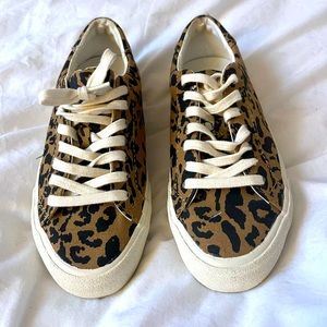 Madewell leopard print canvas sneaker 5.5 NWOT